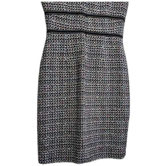 David Meister sheath tweed multicolor midi sleeveless dress size 10 - Picture 3 of 8